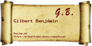 Gilbert Benjámin névjegykártya